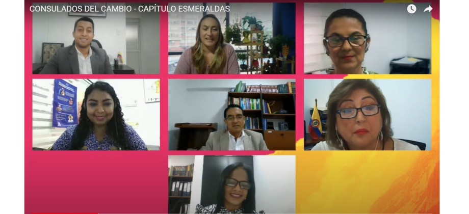 Captura de pantallael de la transmisión del programa Consulados del Cambio: Capítulo Esmeraldas