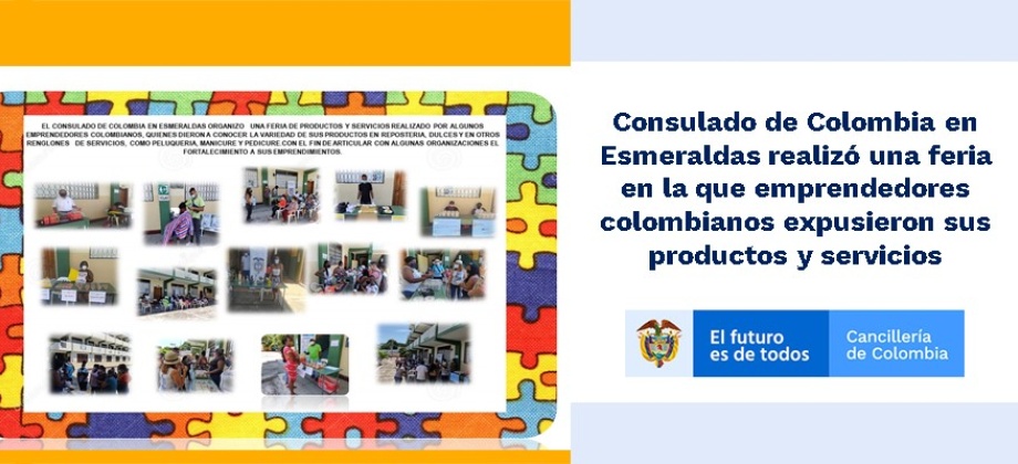 Consulado de Colombia en Esmeraldas realizó una feria en la que emprendedores colombianos 